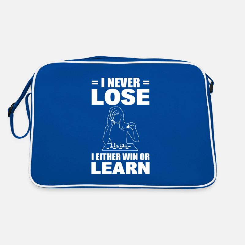 I Never Lose I Either Win Or Learn Schachtrainer Retro Tasche