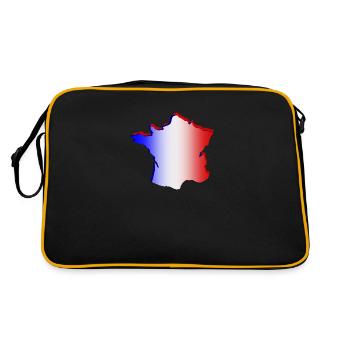 Red, White and Blue gradient map of France - Retro Bag - black/gold - Back