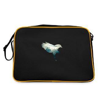 Bird silhouette with background - Retro Bag - black/gold - Back