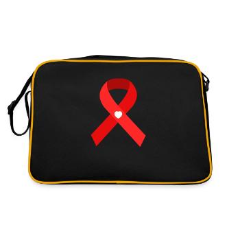 Welt-AIDS-Tag Schleife - Gemeinsam sind wir stark! - Retro Tasche - Schwarz/Gold - Hinten