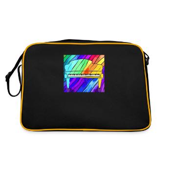 Piano in front of rainbow - Retro Bag - black/gold - Back