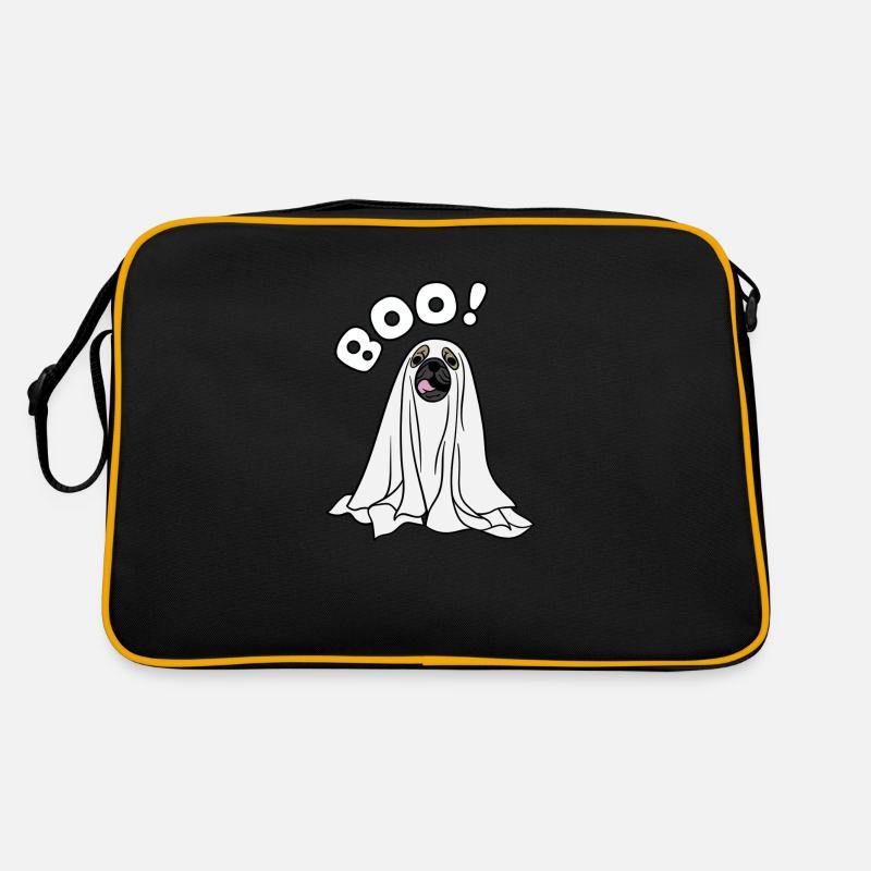 Halloween Hunde Geist - Retro Tasche - Schwarz/Gold