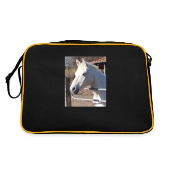 Portrait de cheval blanc - Sac Retro - noir/or - Dos
