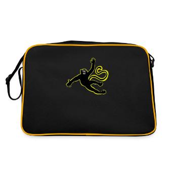 Der fliegende Affe / Der fliegende Affe - Retro Tasche - Schwarz/Gold - Hinten
