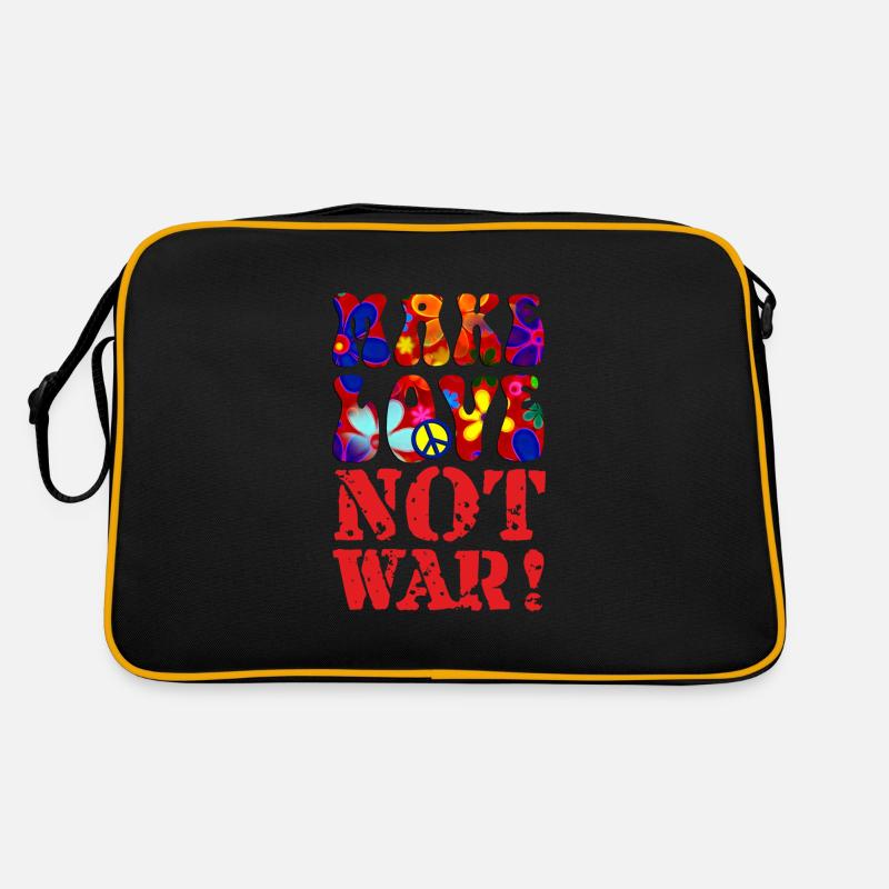 PEACE Message - MAKE LOVE NOT WAR 3 Retro Bag