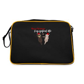 Loutre de Noël mignonne / Loutre de Motif de Noël - Sac Retro - noir/or - Dos