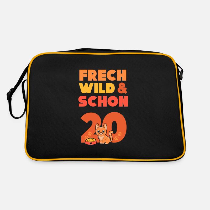 Geschenk 20 Jahre Geburtstag Frau Katze Retro Tasche