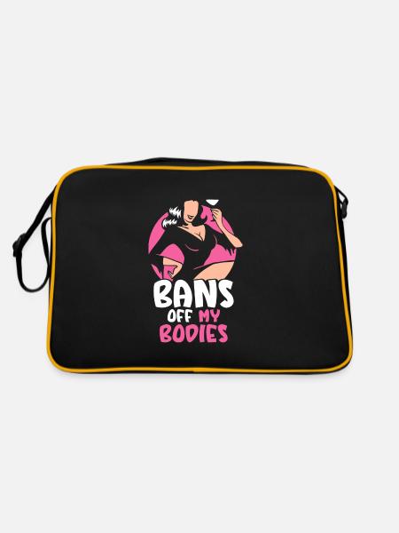 Bans off my bodies - Retro Tasche - Schwarz/Gold - Hinten
