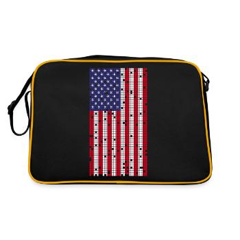 8Bit Retro 4. Juli USA - Retro Tasche - Schwarz/Gold - Hinten