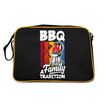 BBQ Une tradition familiale Fête des pères Grill - Sac Retro - noir/or - Dos