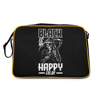 Le noir est ma couleur heureuse Squelette gothique foncé - Sac Retro - noir/or - Dos