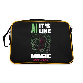 Ai It's Like Magic But Real Computer Science - Retro Tasche - Schwarz/Gold - Hinten