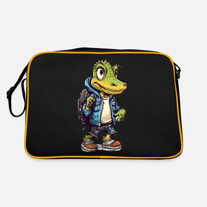 Dessin animé de crocodile mignon Sac Retro