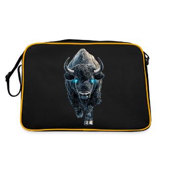 Bison - Retro Tasche - Schwarz/Gold - Hinten