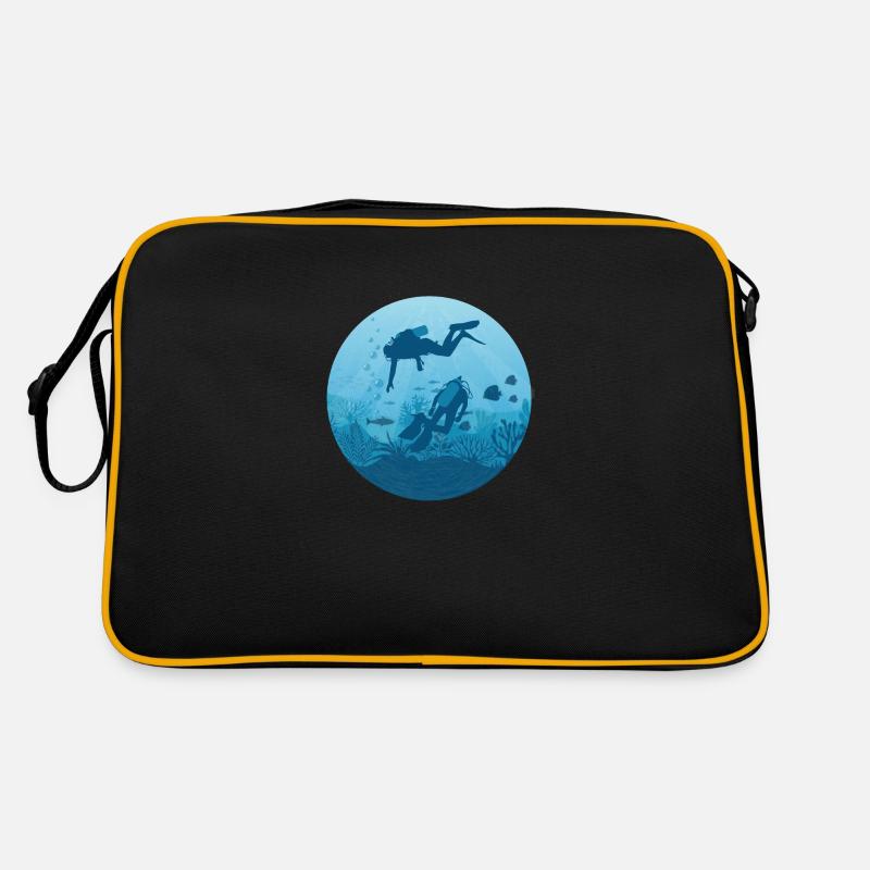 Tauchen - Retro Tasche - Schwarz/Gold