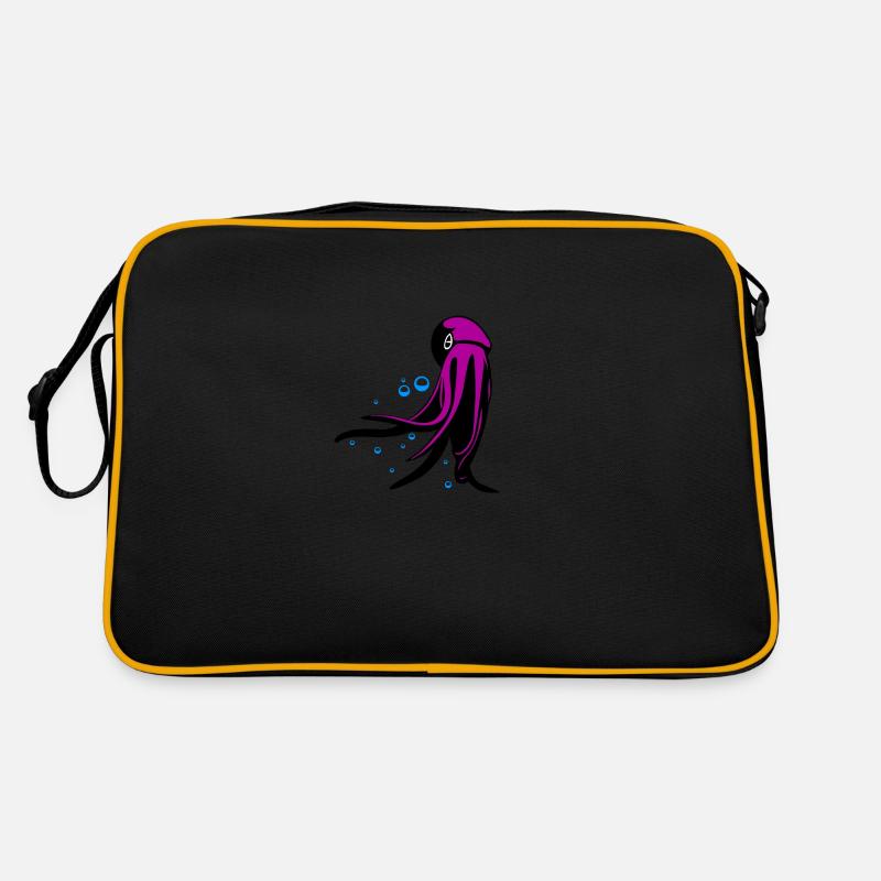 Oktupus - Retro Tasche - Schwarz/Gold