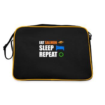 Lachs - Retro Tasche - Schwarz/Gold - Hinten