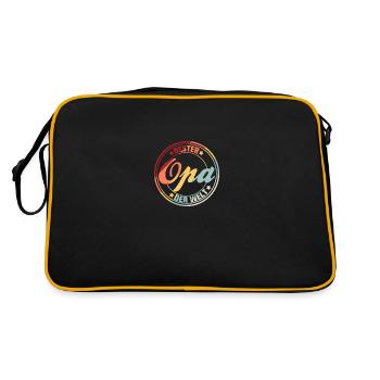 Bester Opa der Welt Geschenkidee - Retro Tasche - Schwarz/Gold - Hinten