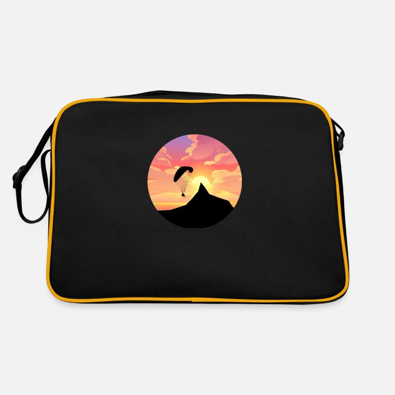 Paragleider/Paragleiter/Gleitschirm mit Berg Motiv Retro Tasche