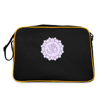 ohm zeichen flieder lila hell - Retro Tasche - Schwarz/Gold - Hinten