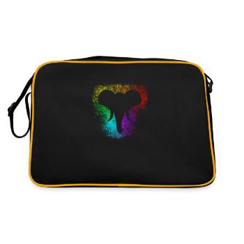 Rainbow splash tête d’éléphant - Sac Retro - noir/or - Dos