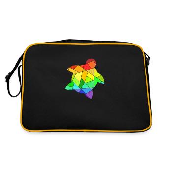Rainbow Geometric Figures Turtle - Retro Bag - black/gold - Back