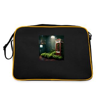 Telephone booth with plants - Retro Bag - black/gold - Back