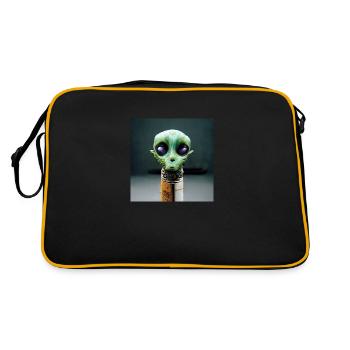 Abstract foreigner on a stick - Retro Bag - black/gold - Back