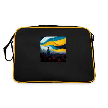 Sieg Der Ukraine - Retro Tasche - Schwarz/Gold - Hinten