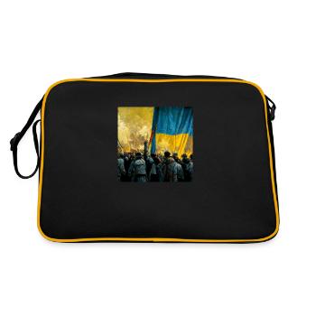 Sieg Der Ukraine - Retro Tasche - Schwarz/Gold - Hinten