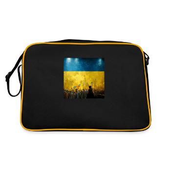 Sieg Der Ukraine - Retro Tasche - Schwarz/Gold - Hinten