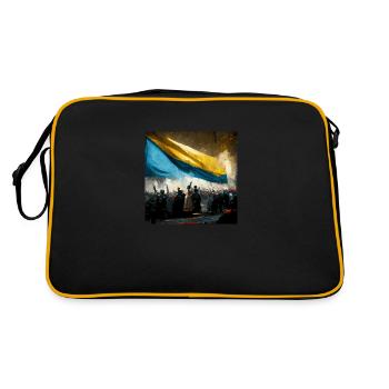 Sieg Der Ukraine - Retro Tasche - Schwarz/Gold - Hinten