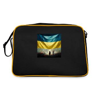Sieg Der Ukraine - Retro Tasche - Schwarz/Gold - Hinten