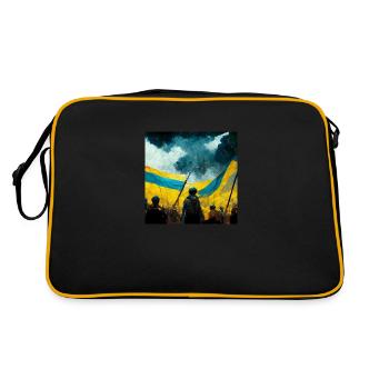 Sieg Der Ukraine - Retro Tasche - Schwarz/Gold - Hinten