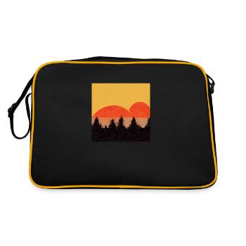 Vintage Sunset Abstract - Sac Retro - noir/or - Dos