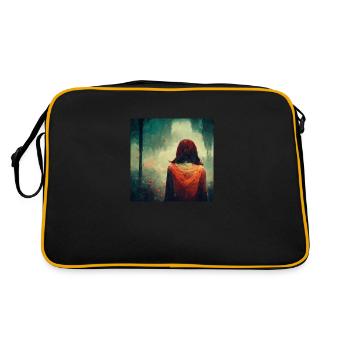 Woman Staring Into The Forest - Retro Bag - black/gold - Back