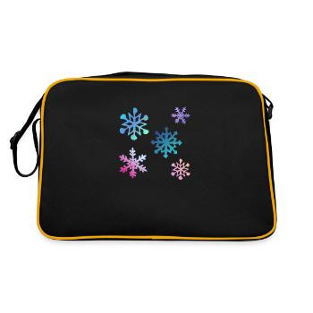 Colorful snowflakes - Retro Bag - black/gold - Back