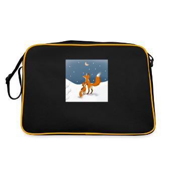 Foxes in the snow - Retro Bag - black/gold - Back
