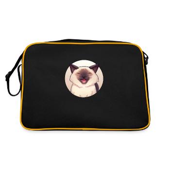 Chat de style anime dans un cercle - Sac Retro - noir/or - Dos