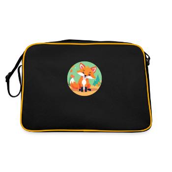 Renard dans la forêt d’automne - Sac Retro - noir/or - Dos