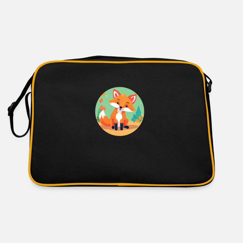 Fox in the autumn forest Retro Bag