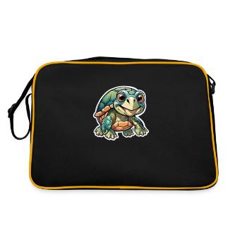 Cheerful young tortoise - Retro Bag - black/gold - Back