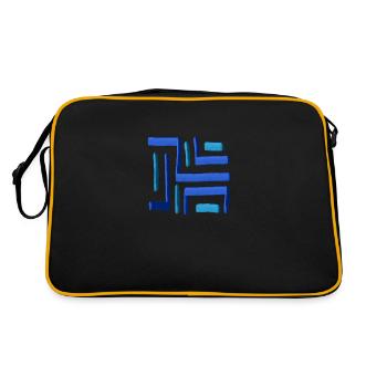 Labyrinthe peinture bleu - Sac Retro - noir/or - Dos