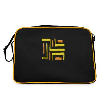Labyrinthe peinture jaune - Sac Retro - noir/or - Dos