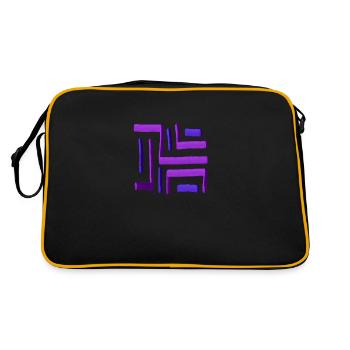 Labyrinthe peinture violette - Sac Retro - noir/or - Dos
