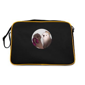 Tazz Gespräche | Kunik und Katmai - Retro Tasche - Schwarz/Gold - Hinten