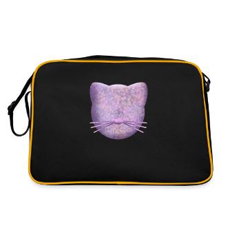 Purple Cat Logo - Retro Bag - black/gold - Back