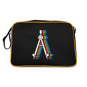 Architekt Architektur - Retro Tasche - Schwarz/Gold - Hinten