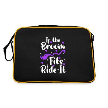 Hexerei Besen Walpurgisnacht - Retro Tasche - Schwarz/Gold - Hinten