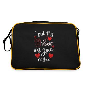 Barkeeper Genießer Latte Macchiato Kaffeebohne - Retro Tasche - Schwarz/Gold - Hinten